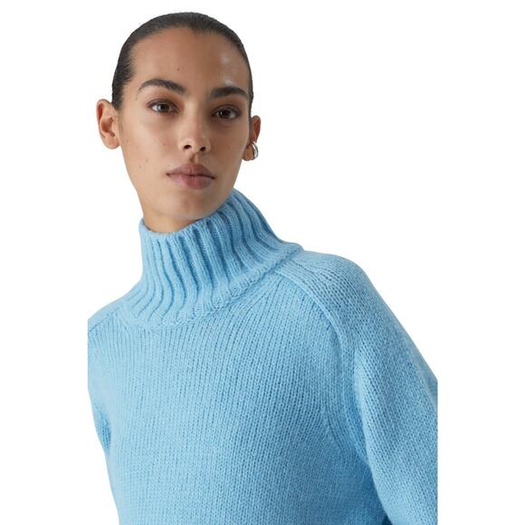 CLOSED Wool Blend Turtleneck Sweater Light Blue Long Sleeve Knit Women's S - Picture 4 of 14